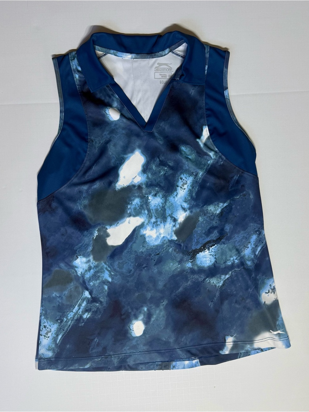 Slazenger Women's Navy Teal Watercolor Sleeveless Golf Top